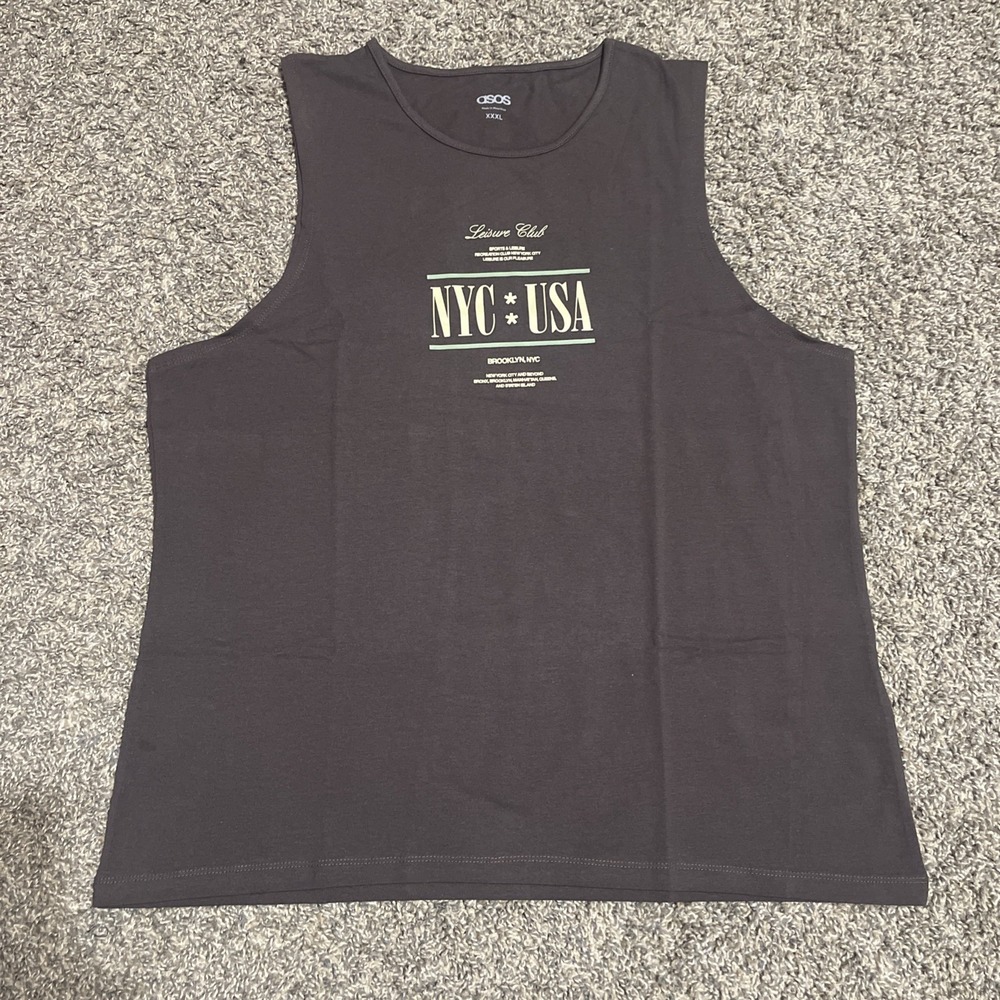 ASOS Brown NYC*USA Tank Top Muscle Cropped Size Large